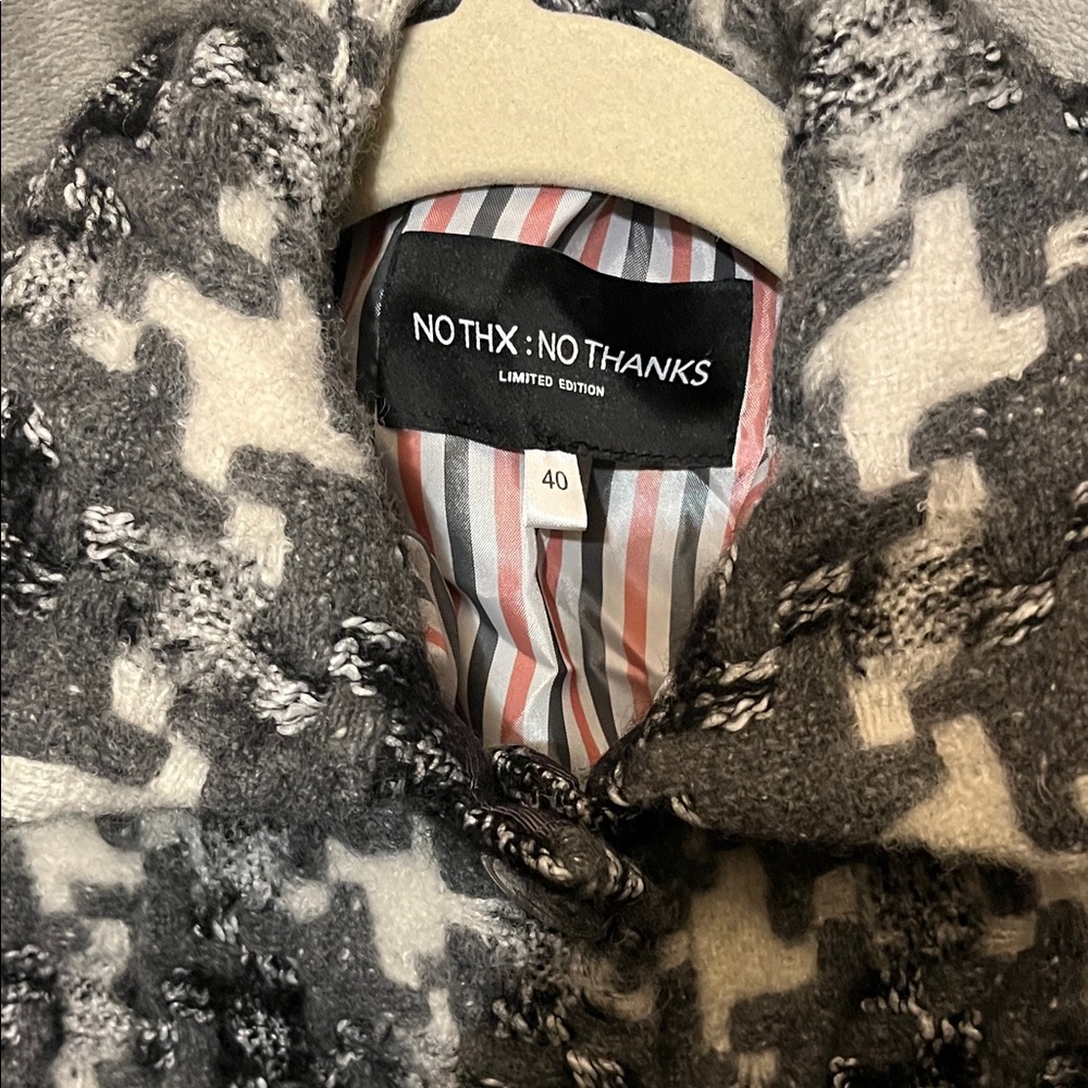 Anthropologie Black and Gray Houndstooth Jacket